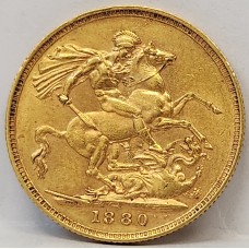 AUSTRALIA 1880 . ONE 1 SOVEREIGN . SYDNEY . GOLD